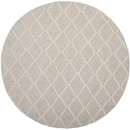 Safavieh 4 x 4 ft. Natura 310B Hand Tufted Round Area Rug; Silver & Ivory NAT310B-4R